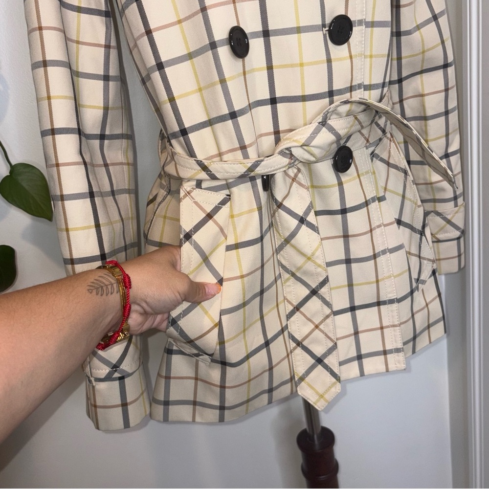 COACH Tattersall Short Trench Coat - Picture 3 of 10